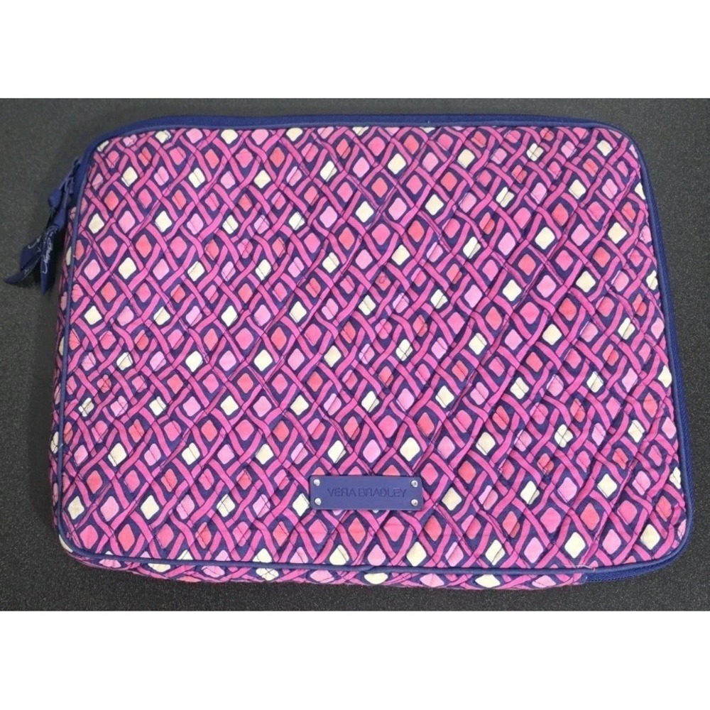 Vera Bradley Katalina Pink Purple Laptop Zippered Sleeve Padded School Mac Book